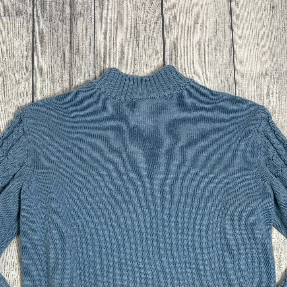 Gymboree Boys Blue Cable Knit Henley Sweater Size 12